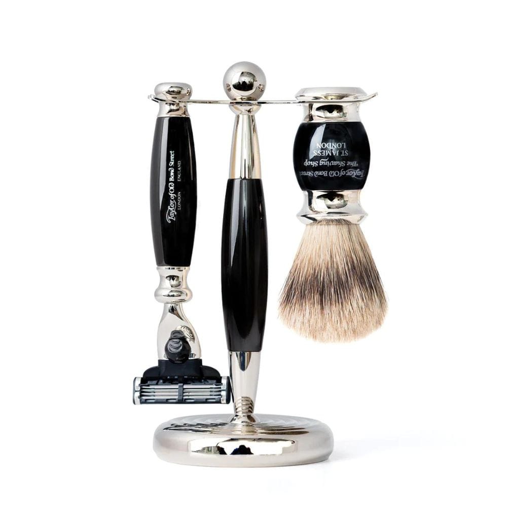 Taylor of Old Bond Street Super Badger Mach3 Edwardian Black Shaving S ...