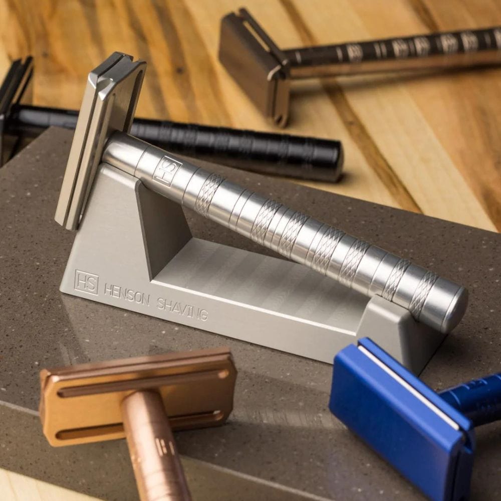 Razor On Razor Stand Henson Shaving Razor Stand – Luxx Brands