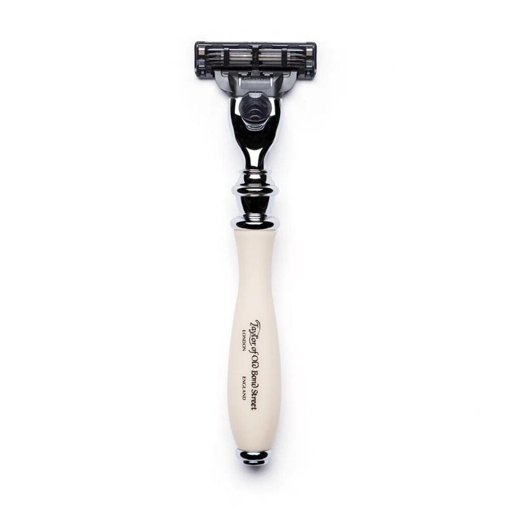 Taylor of Old Bond Street Victorian Mach3 Razor with Imitation Ivory H ...